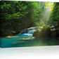 Silent Summer Forest Landscape Stretched Canvas Wall Art for Living Room Home, Bright Sun Shine on Stream Scenery Picture Print Artwork Decoration Painting Decor, Gallery Wrapped, Inner Frame (24x36)