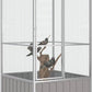 Steel Bird Cage, Large Flight King Bird Cage for Cockatiels African Grey Quaker Amazon Sun Parakeets Green Cheek Conures Pigeons Parrot Bird Cage Birdcage, Gray 43.7"x42.1"x83.3"