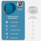 SPUNKYJUNKY Ceramic Dog and Cat Bowl Set with Wooden Stand, Modern Cute Weighted Food Water Set for Small Size Dogs (13.5OZ) & Medium Sized Dogs (28.7OZ) & Cats (1.7 Cups, 2 × Blue-Grey)
