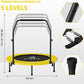 CLORIS 40in Folding Trampoline Mini Trampoline Rebounder Trampoline for Adults Fitness Trampoline with Adjustable Foam Handle, with safty Padded Cover Best Gift for Kids/Adult
