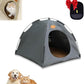 BreezyDen Pop-Up Pet Tent – Portable Indoor/Outdoor Cat Tent, Waterproof Pet Hideaway for Cats & Small Dogs with Mesh Window, Anti-Slip Base & Washable Design (Dark Gray, L (15 catties Kitten))