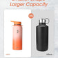 Coolflask Insulated Water Bottle with Straw, 40 oz Metal Water Flask with Straw & Spout Lids, Stainless Steel Double Wall Vacuum, Keep Cold 48h Hot 24h, Leak Proof & Non-BPA, Sunny Orange