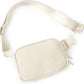 ODODOS Unisex Mini Belt Bag with Adjustable Strap Small Fanny Pack for Workout Running Traveling Hiking, Eggshell