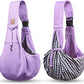 Tomkas Small Dog Sling Carrier - Zipper Pocket & Adjustable Strap - for 3-10 lbs Pets(Light Purple)