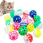 PET SHOW 20Pcs Cat Toy Balls with Bell Inside 1.57" 1.4" Plastic Kitten Chase Toys Jingle Bell Ball for Cat Indoor Training