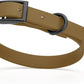 Dogline Biothane Waterproof Dog Collar Strong Coated Nylon Webbing with Black Hardware Odor- Proof for Easy Care Easy to Clean High Performance Fits Small Medium or Large Dogs, Coyote Brown