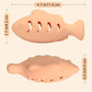 Cat Toys for Indoor Cats, Fish Shape Chew Catnip Toys for Teeth Clean, Food Grade Silicone Cat Enrichment Toy, Interactive Kitten Teething Toys with 1 Cat Nip Ball, Orange, 2 Pcs