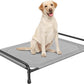 Raised Dog Bed, Outdoor Dog Bed for Dogs, Cooling Elevated Pet Cot, Durable and Sturdy Pet Bed, Waterproof Mesh Cover Raised Metal Frame, Non Slip, Grey