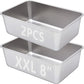 2 Pack Stainless Steel Litter Box-XXL Metal Litter Box for Big Cats 8IN Deep, Cat LitterBox-Pet Toilet Easy to Clean,High Sided Cat Litters Boxes Adult Cats,Non Stick, No Smell