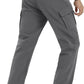 TACVASEN Men's Winter Pants 9 Pockets Fleece Snow Hiking Pants Water-Resistant Warm Softshell Thick Tactical Pants