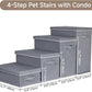 Dog Stairs with Storage, 4-Step Folding Pet Steps for Small Dogs and Cats, Pet Steps Storage with Zip, Pet Stairs for High Bed, Couch and Car Ramp (Gray, 4 Steps no Condo)