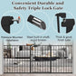 WAOWAO Triple Lock Baby Gate Extra Wide 44.48-48.42" Pressure Mounted Walk Through Swing Auto Close Safety Black Metal Dog Pet Puppy for Stairs,Doorways,Kitchen