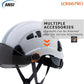 LOHASPRO Hard Hats Construction Safety Helmet with Visor ANSI Z89.1 Approved OSHA Hardhat, Vented Men White Hard Hat with Chin Strap Tree Climbing Arborist Helmet (P1 White+Smoked Visor)