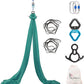 Aerial Silks Yoga Swing Set - 9/11 Yards Aerial Yoga Hammock Kit Anti-Gravity Flying for Fitness, Low/Non Stretch Nylon Tricot Fabric Hardware Included for Dance