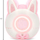 QANYI Bunny Plush Alarm Clock Night Light, Cute Stuffed Animals with LED Display Clock Adjustable Light, Toys for 5-12 Year Old Girls, Kawaii Birthday Gifts for Kids Teens Girls Women