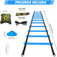 Soccer Speed Agility Training Set - 20FT Agility Ladder 12/16 Sports Cones and Soccer Kick Trainer Football Training Equipment Footwork Drills for Youth and Adults