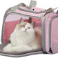 PETSFIT Cat Carrier, Pet Carrier Airline Approved, Cat Travel Carrier for Small and Medium Cats Under 12 Lbs, Soft Sided Kitten Carrier with Cozy Extendable Mat, Cat Carrier Bag, Pink