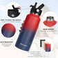 Water Bottle Insulated 32oz 40oz 64oz 128oz Straw Lid Spout Lid & 3 Lids, Leak Proof, Vacuum Insulated,Stainless Steel Water Bottle Wide Mouth for Sports, Gym or Office
