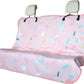 Back Seat Cover for Car Trucks Van SUV,Waterproof Rear Bench Towel Seat Covers for Dogs and Kids,Automotive Backseat Protector (Pink Marbling)