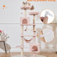 Taoqimiao Cat Tree, 68-Inch Cat Tree Cat Tower for Indoor Cats, Plush Multi-Level Cat Condo with 6 Scratching Posts, 2 Perches, 2 Caves,Hammock, 3 Pompoms,MS020SP Jelly Pink