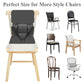 Toddler Booster Seat for Dining Table, Non-Slip Kitchen Chair Booster Cushion with Backrest and Adjustable Straps, Portable PU Waterproof Travel Baby Booster Increasing Cushion