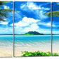 Wieco Art 3 Piece Blue Sea Beach Canvas Prints Modern Stretched Wall Art Seascape Pictures Paintings for Living Room Bedroom Home Decorations Modern Landscape Artwork