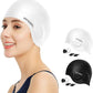 Swimming Cap, Silicone Swim Cap for Women Men, Durable Non-Slip Waterproof Swim Cap Protect Ears, Long Hair for Adults, Older Kids