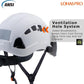 LOHASPRO Hard Hats Construction Safety Helmet with Visor ANSI Z89.1 Approved OSHA Hardhat, Vented Men White Hard Hat with Chin Strap Tree Climbing Arborist Helmet (P1 White+Smoked Visor)