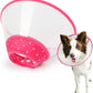 Pet Cone Recovery Dog Cone Adjustable Dog Collar Clear Padded Collar with Breathable Soft Edge, Plastic Puppy Cone Protect The Neck Surgery Recovery, Designed for Cats and Puppies (Medium, Pink)