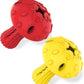 SCHITEC Dog Chew Toy for Large & Medium Dogs, Rubber Treat Dispensing Toy for Aggressive Chewers, Interactive Slow Feeder Tough Puzzle Toys Teeth Cleaning (Red & Yellow)