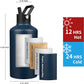 Insulated Water Bottle 64oz,Triple Wall Vacuum Stainless Steel(Dishwasher Safe),Leak Proof & Non-BPA,Flask Jug with Paracord Handle & Straw Spout Lids Sports