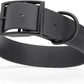 Dogline Biothane Waterproof Dog Collar Strong Coated Nylon Webbing with Black Hardware Odor- Proof for Easy Care Easy to Clean High Performance Fits Small Medium or Large Dogs, Black