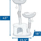 The Bungalow Cat Tree - Luxury Cat Condo, Large Modern Indoor Tower with 2 Faux Fur Beds, Scratching Posts, Toys, and Den for Cats, 23.5-Inch Width x 18-Inch Depth x 43-Inch Height