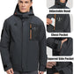 Men's Winter Jacket Waterproof Ski Snow Coat Windproof Snowboard Hooded Raincoats with Warm Graphene lining