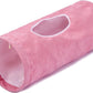 Cat Tunnel, Large Indoor Durable Collapsible Interactive Cat Tube with Peek-A-Boo Hole, Hanging Toys, and Crinkly Paper Lining - Cute Tunnel for Cats, Kittens, Puppies & Rabbits, Pink