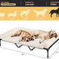 Veehoo Cooling Elevated Dog Bed Add Removable Deluxe Rose Plush Bolster Cushion Mat, 59" x 37" Washable Dog Couch Bed, Raised Pet Cot with Breathable Teslin Mesh, No-Slip Feet, White, CWC2439B