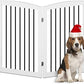 Freestanding Pet Gate - Foldable Wooden Dog Gate, 80 Inch Wide, 4 Panels, White