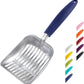 WePet Cat Litter Scoop, Aluminum Alloy Sifter, Kitty Metal Scooper, Deep Shovel, Long Handle, Poop Sifting, Kitten Pooper Lifter, Durable, Heavy Duty, for Litter Box