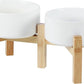 Ceramic Raised Double Bowls Set with Stand, 2 Heights Elevated, Food & Water Bowls for Small Breed Dogs, Weighted Dog Dishes, Pet Bowl(6.1'',28.7oz, White)