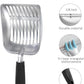 WePet Cat Litter Scoop, Aluminum Alloy Sifter, Kitty Metal Scooper, Deep Shovel, Long Handle, Poop Sifting, Kitten Pooper Lifter, Durable, Heavy Duty, for Litter Box