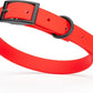 Dogline Biothane Waterproof Dog Collar Strong Coated Nylon Webbing with Black Hardware Odor- Proof for Easy Care Easy to Clean High Performance Fits Small Medium or Large Dogs, Cherry Red