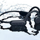 IHAO Swimming Headphones True Bone Conduction Open Ear Headset MP3 Player Built-in 32G Memory IP68 Underwater Waterproof Stereo Bluetooth Earphone for Driving Bicycling Running Skiing-X18 Black