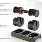 SKOK 25/55 lbs Pair Adjustable Dumbbells Set, Adjustable Weights Dumbbells Set for Men and Women with Anti-Slip Fast Adjust Weight by Turning Handle,Black Dumbbell with Tray
