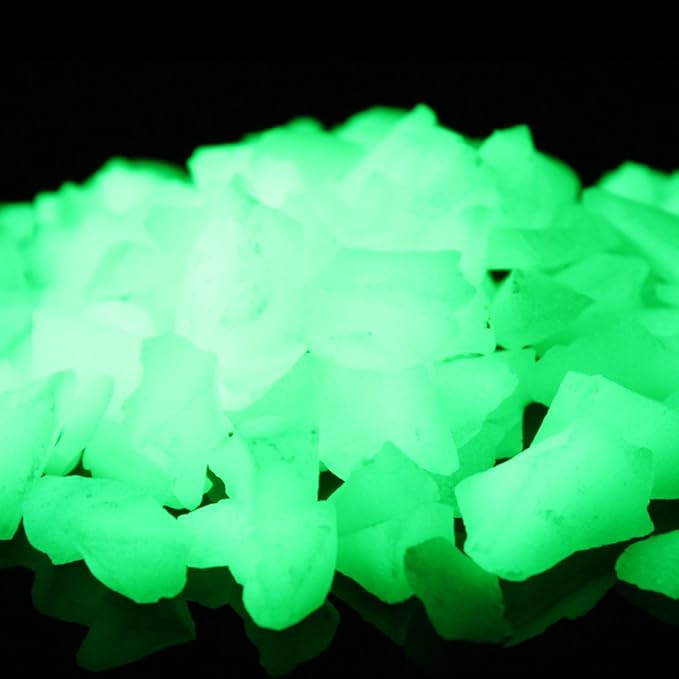 Shiny Stone Glow in The Dark Gravel, Fish Tank Aquarium Gravel Sand, Decorative Gravel Rocks,Aquarium Gravel Stones for Home and Fairy Garden Decoration,305g/0.67lbs (Yellow Green, 8-15mm)