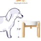 LE TAUCI Ceramic Slow Feeder Dog Bowls Elevated, 1.5 Cups Raised Dog Bowl with Wooden Stand for Small Medium Breed to Slow Down Eating, Puzzle Food Bowl,Angel White