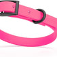 Dogline Biothane Waterproof Dog Collar Strong Coated Nylon Webbing with Black Hardware Odor- Proof for Easy Care Easy to Clean High Performance Fits Small Medium or Large Dogs, Passionfruit Pink