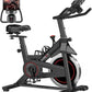 CURSOR FITNESS Exercise Bike, Stationary Bikes for Home, 300 LBS Capacity, Workout Bike with Silent Belt Drive, Indoor Cycling Bike with Extra Comfort Seat/IPad Mount/3 Bottle Holders