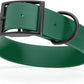 Dogline Biothane Waterproof Dog Collar Strong Coated Nylon Webbing with Black Hardware Odor- Proof for Easy Care Easy to Clean High Performance Fits Small Medium or Large Dogs, Hunter Green