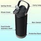 Insulated Water Bottle with Straw Lid,18 oz Stainless Steel Vacuum Metal Bottle with Silicone Handle,Black