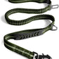 Heavy Duty Tactical Bungee Dog Leash, 4-6FT Shock Absorbing Tactical Dog Leash with 2 Padded Handles, Metal Carabiner Clip, Car Seatbelt, Reflective for Medium Large Dogs (ArmyGreen)